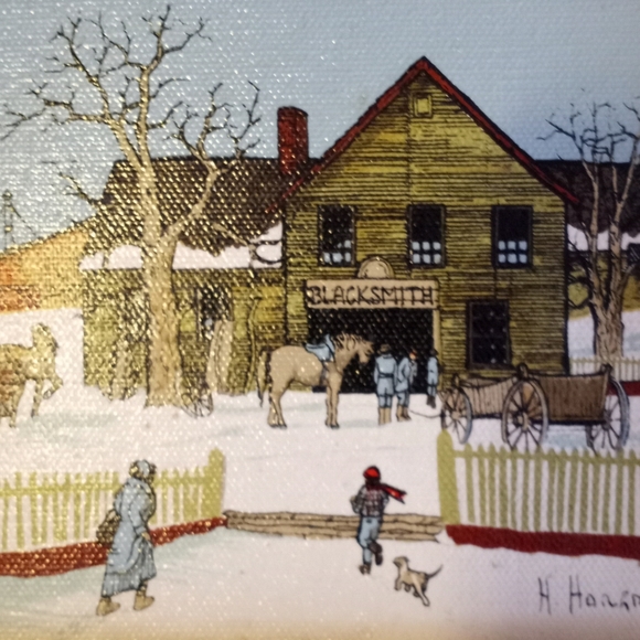 Vintage H. Hargrove Framed signed Oil Painting - Picture 3 of 6